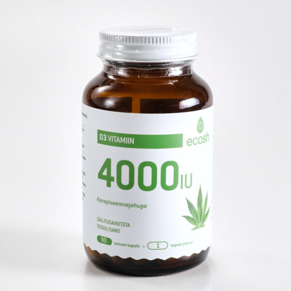 Vitamiin D3 Kanepipulbriga 4000 IU 90 tk Ecolab Life OÜ